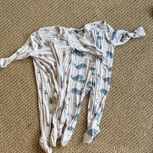 Angel Dear Sailboat and Whale Print Footies